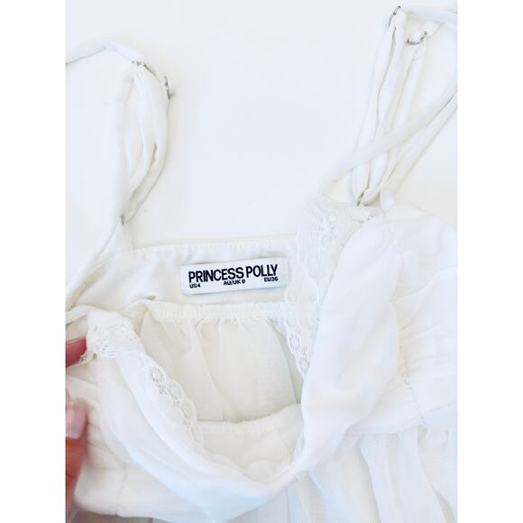 Princess polly white lace crop tank - size 4 - Picture 3 of 4